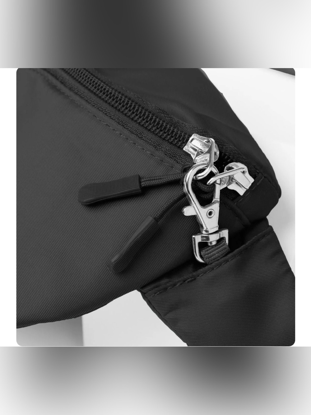 The Foldie Black Foldable Travel Hands Free Cut Resistant Crossbody - Picture 4 of 10